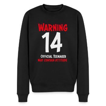 14. Geburtstag 14 Jahre Geschenk - Männer Premium Bio Pullover - Schwarz - Vorne - Nico (187cm)