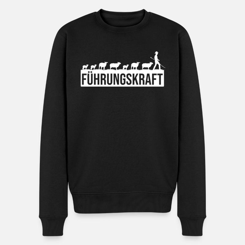 Schäferei Schafe Spruch Führungskraft Tierwirt - Männer Premium Bio Pullover - Schwarz