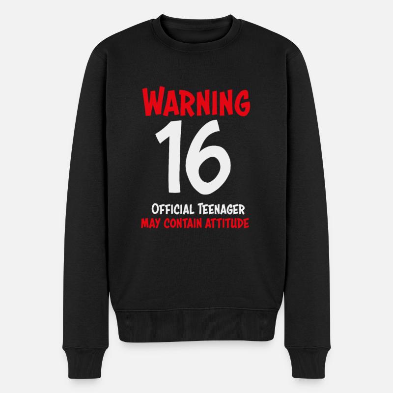 16. Geburtstag 16 Jahre Geschenk Teenager - Männer Premium Bio Pullover - Schwarz