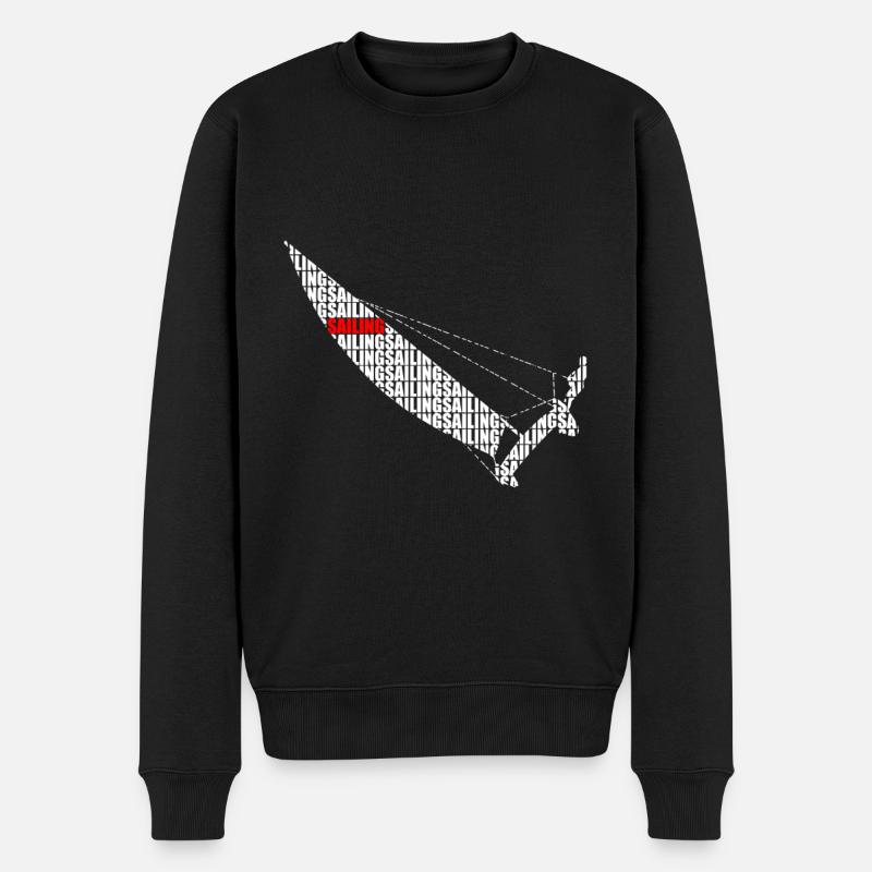 Katamaran Sailing hervorgehoben - Männer Premium Bio Pullover - Schwarz