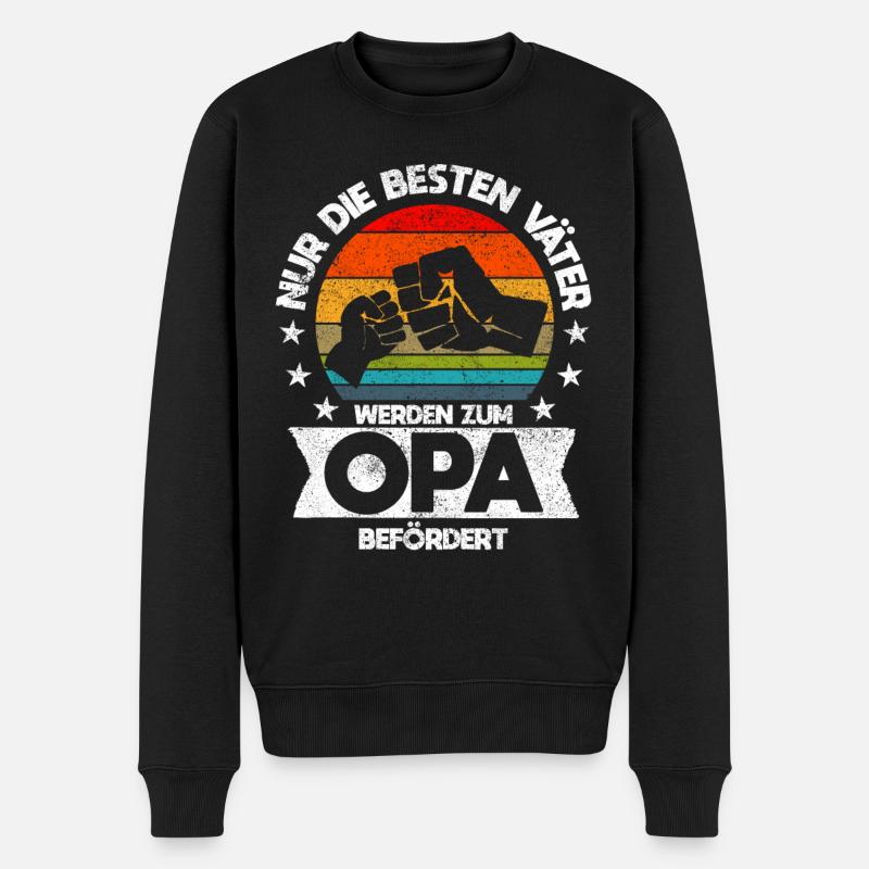 Nur die besten Väter werden zum Opa befördert - Männer Premium Bio Pullover - Schwarz