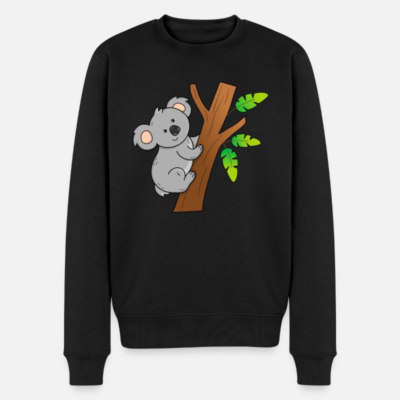 Koala - Männer Premium Bio Pullover - Schwarz