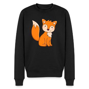 Fuchs Kinder Damen Herren - Männer Premium Bio Pullover - Schwarz - Vorne - Nico (187cm)
