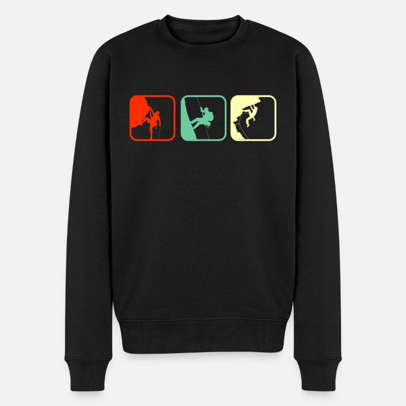 Klettern Kletterer Bouldern Boulderer - Männer Premium Bio Pullover - Schwarz