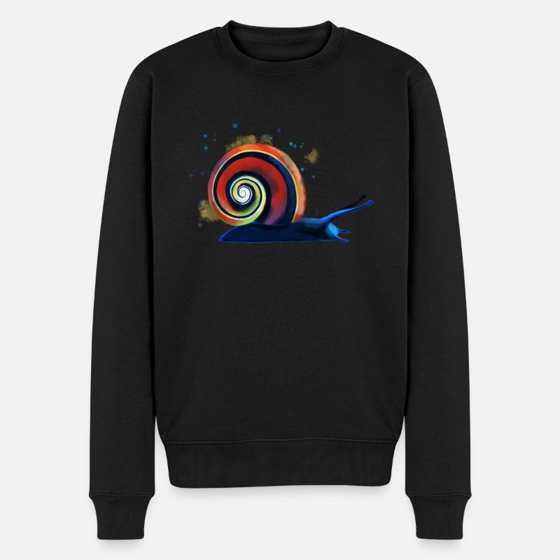 Bunte Schnecke - Männer Premium Bio Pullover - Schwarz