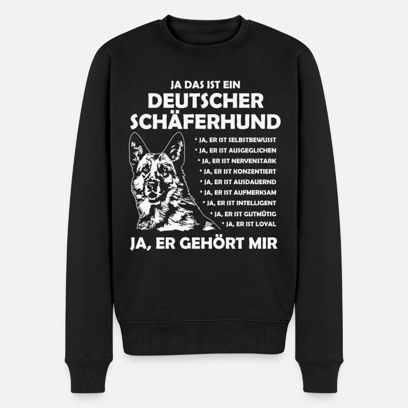 Schäferhund T Shirt Geschenk für Hundebesitzer - Männer Premium Bio Pullover - Schwarz
