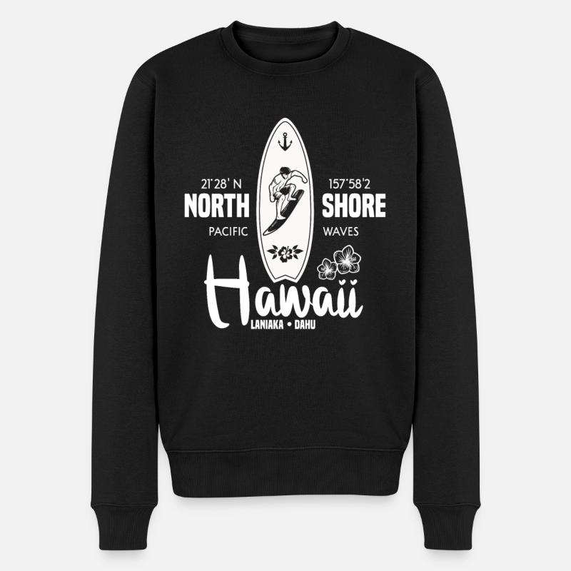 Surfen Surfer Hawaii - Männer Premium Bio Pullover - Schwarz