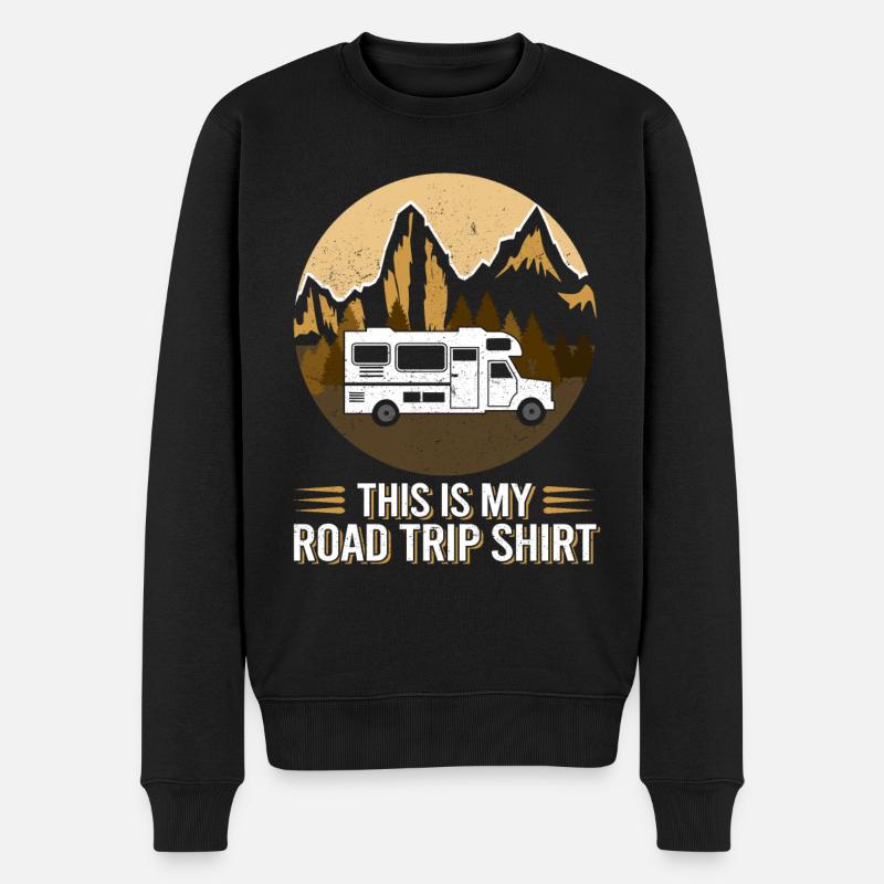 This is my road trip shirt - Wohnmobil Camping - Männer Premium Bio Pullover - Schwarz