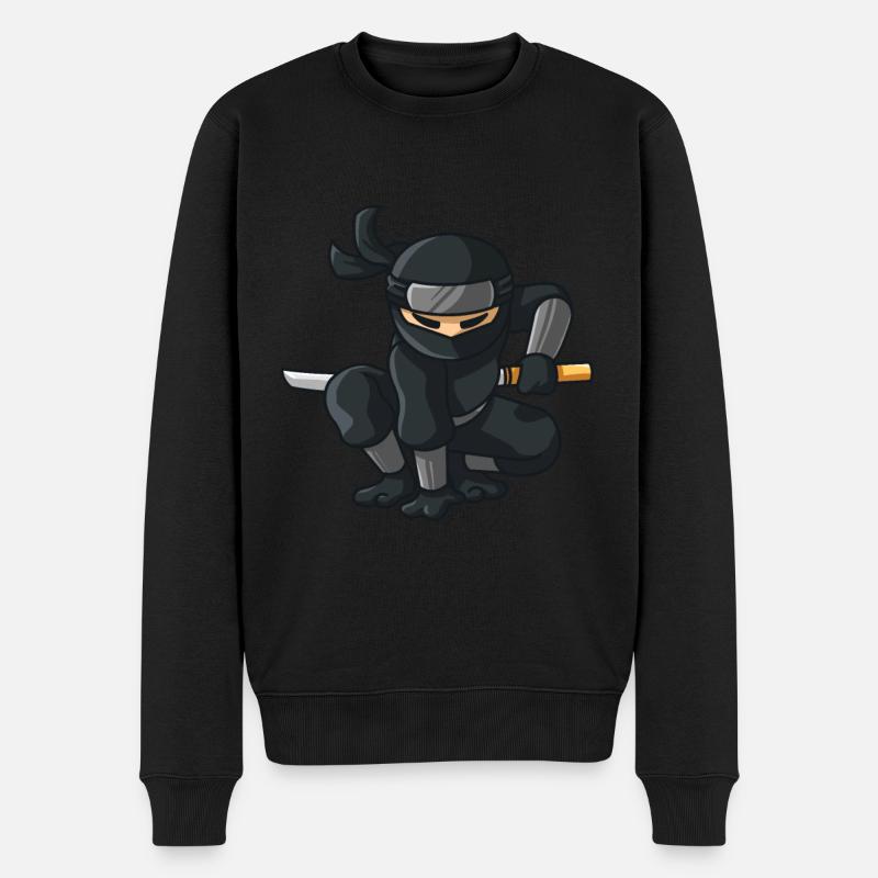 Ninja avec katana - Pull Premium bio Homme - noir