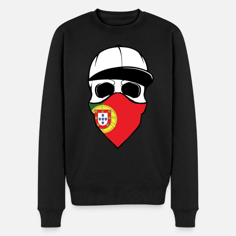 Portugal Bandana - Männer Premium Bio Pullover - Schwarz