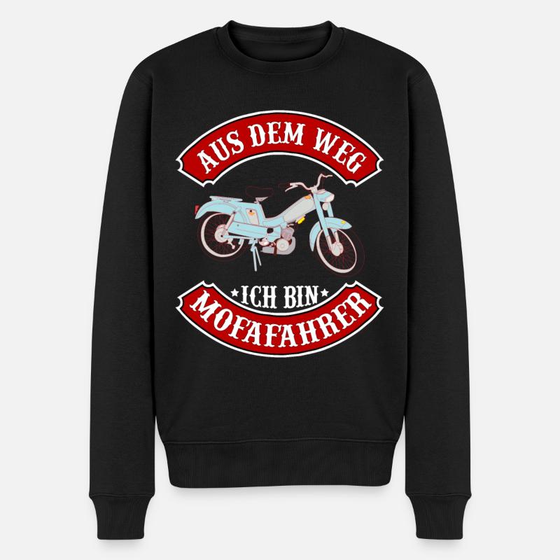 Aus dem Weg ich bin Mofafahrer Mofa Moped Geschenk - Männer Premium Bio Pullover - Schwarz