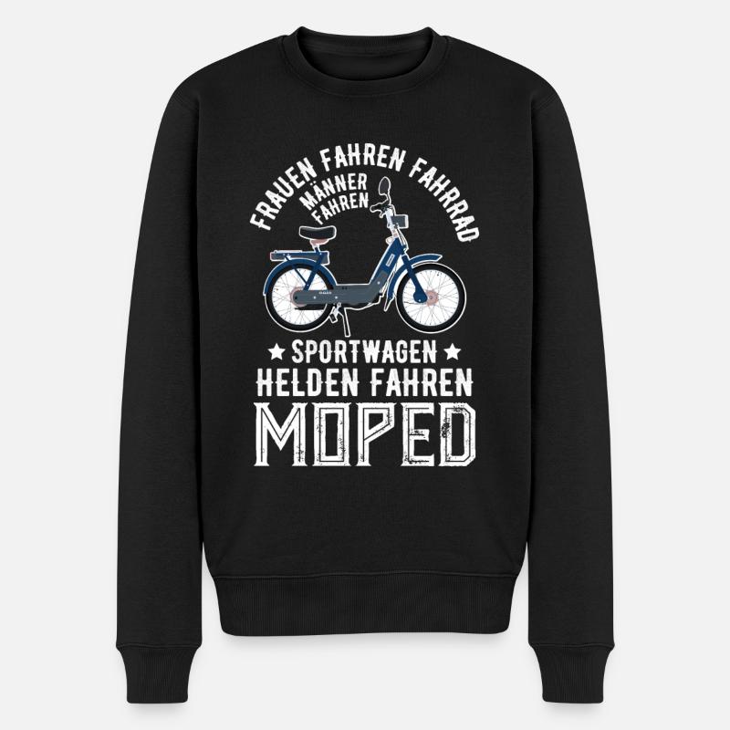 Moped Mofa Simson DDR Roller Biker Geschenkidee - Männer Premium Bio Pullover - Schwarz