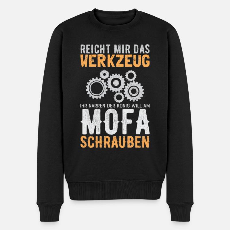 Mofa Werkzeug Spruch - Moped Simson Geschenkidee - Männer Premium Bio Pullover - Schwarz