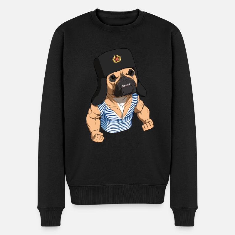 Bouledogue français russe - Pull Premium bio Homme - noir