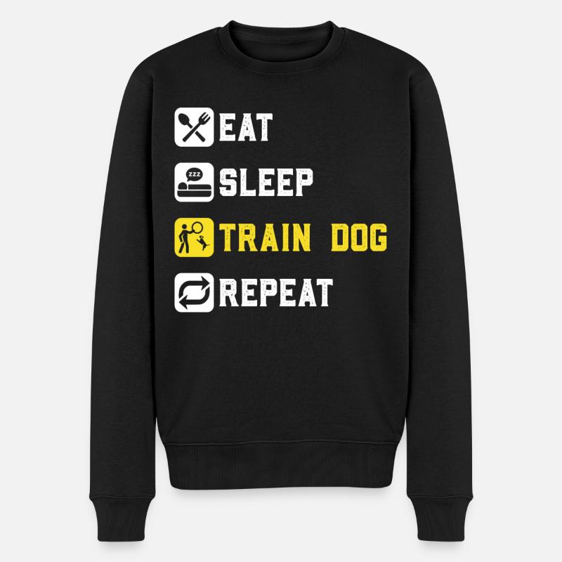 Mangez des chiens de sommeil - Pull Premium bio Homme - noir