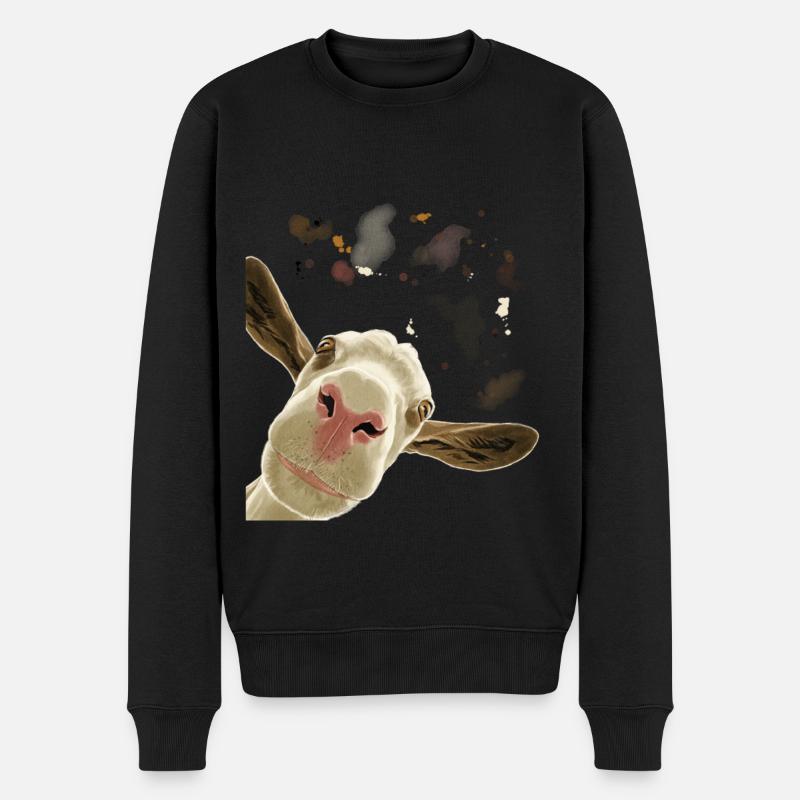 Chèvre curieuse - Pull Premium bio Homme - noir