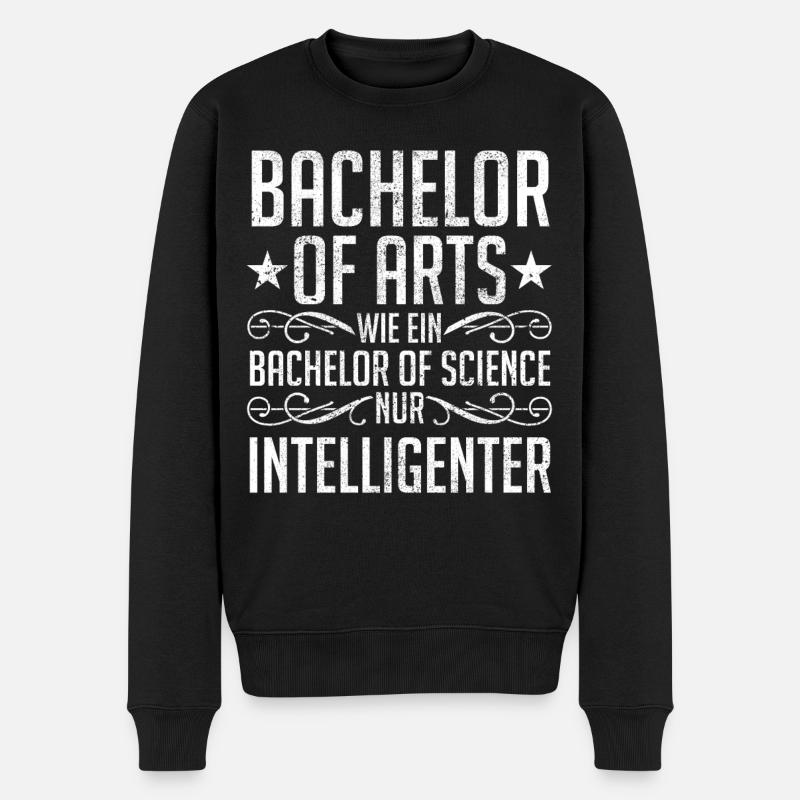 Bachelor Abschluss Bachelor of Arts - Männer Premium Bio Pullover - Schwarz
