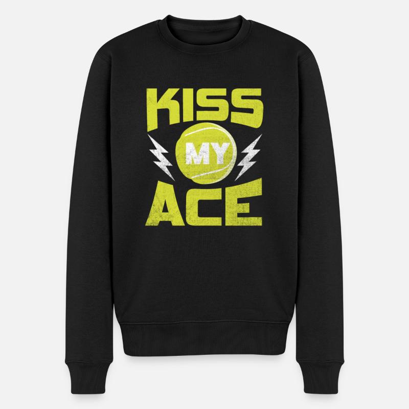 Tennis Ace - Männer Premium Bio Pullover - Schwarz