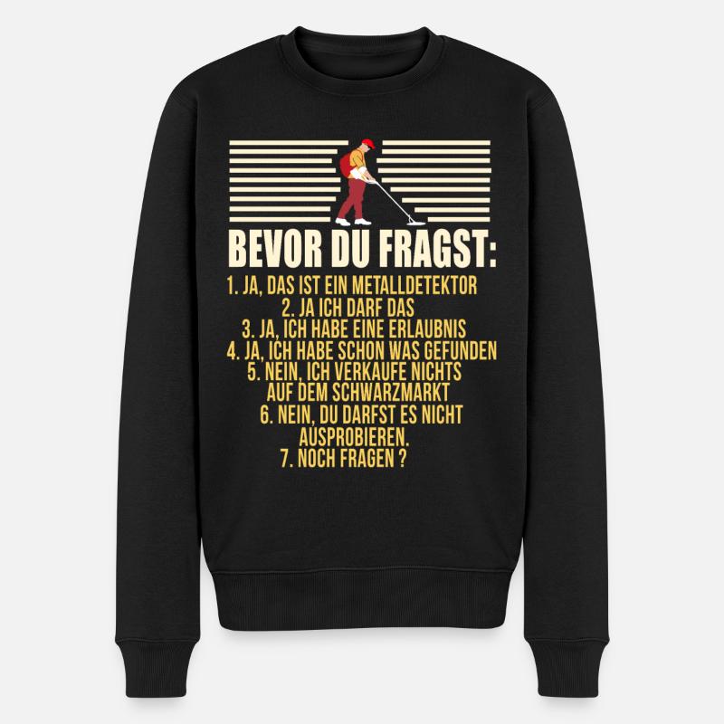 Sondengänger - Männer Premium Bio Pullover - Schwarz