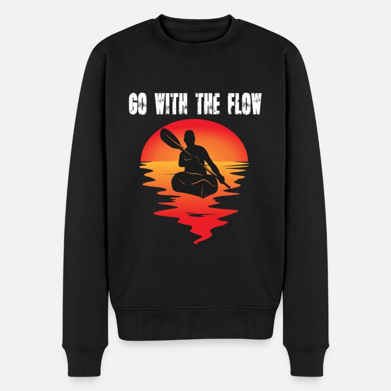 Kajak kayak kanu paddeln motiv - Männer Premium Bio Pullover - Schwarz
