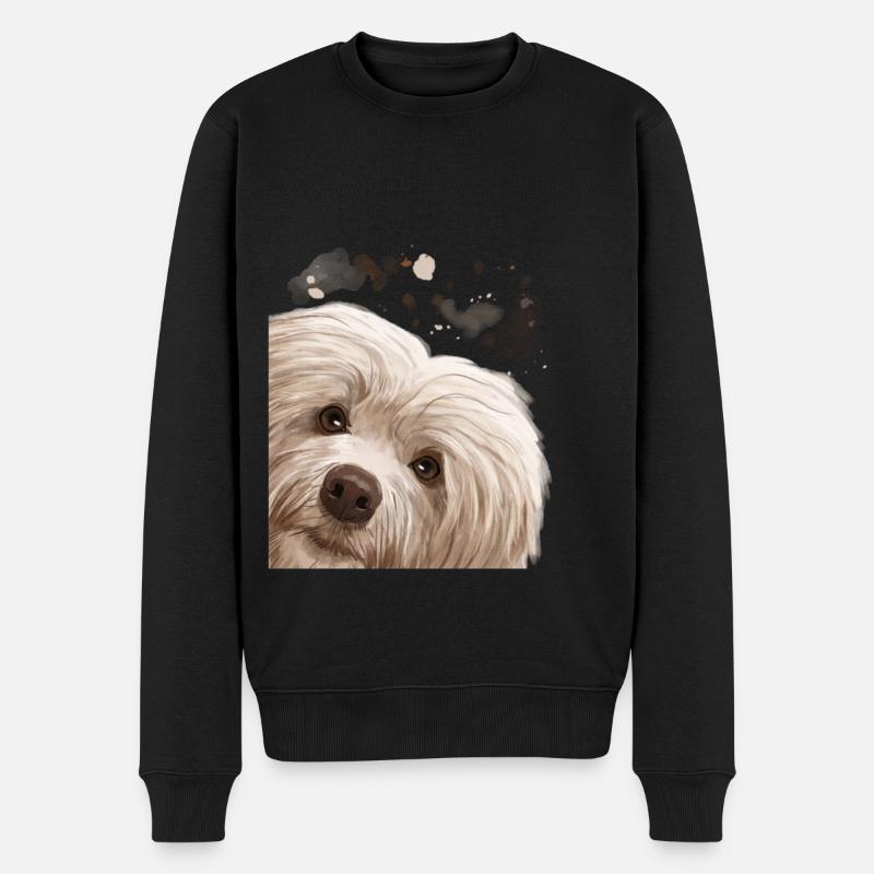 Chien de Havane curieux - Pull Premium bio Homme - noir