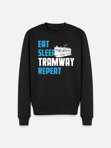 Eat. Sleep. Tramway. Repeat. - Men's Premium Organic Jumper - black