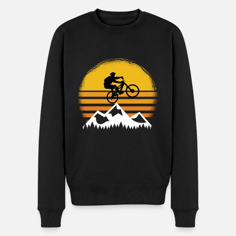 mountainbike mtb geschenk lustig - Männer Premium Bio Pullover - Schwarz