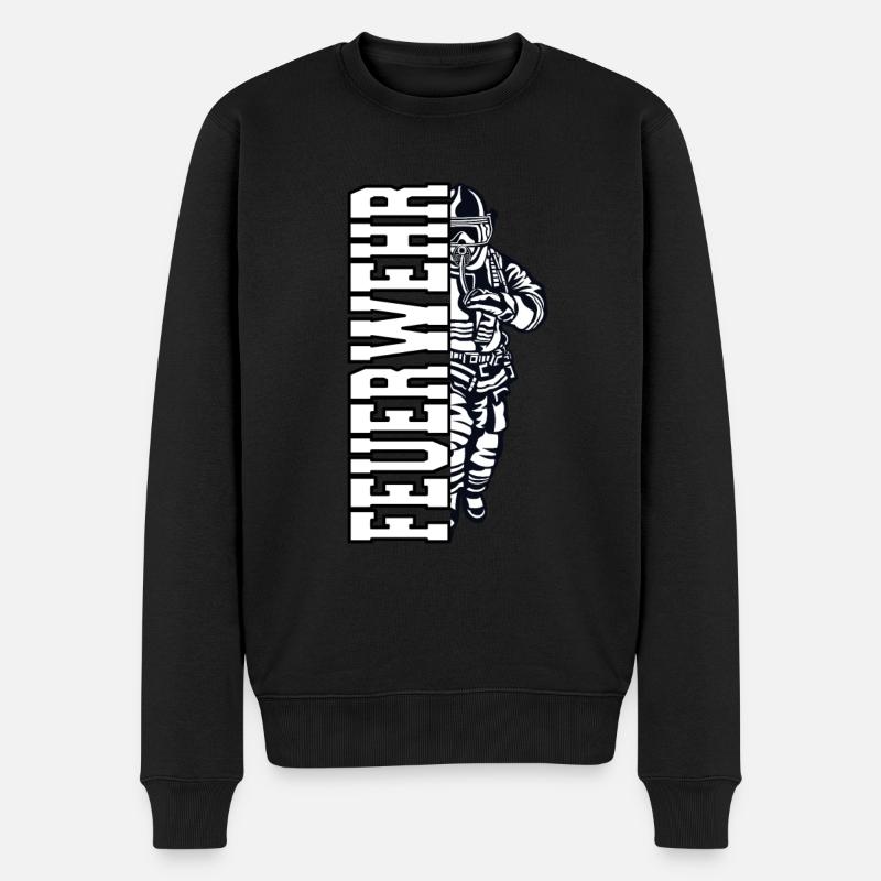 Feuerwehr - Männer Premium Bio Pullover - Schwarz