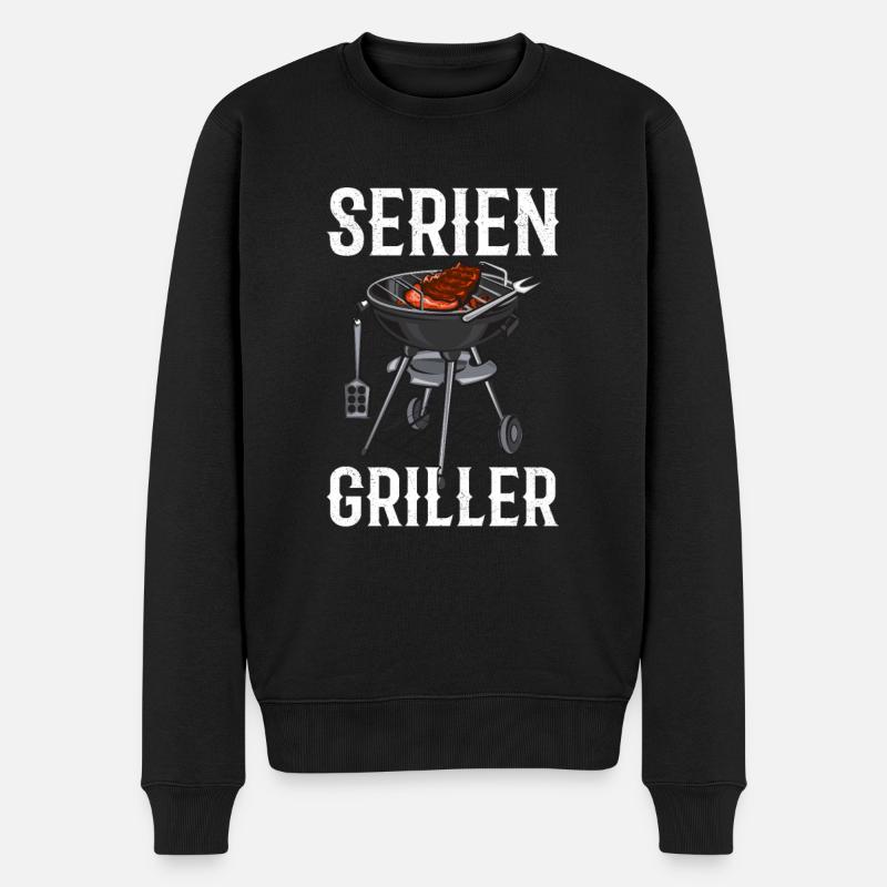 Seriengriller Lustig - Männer Premium Bio Pullover - Schwarz