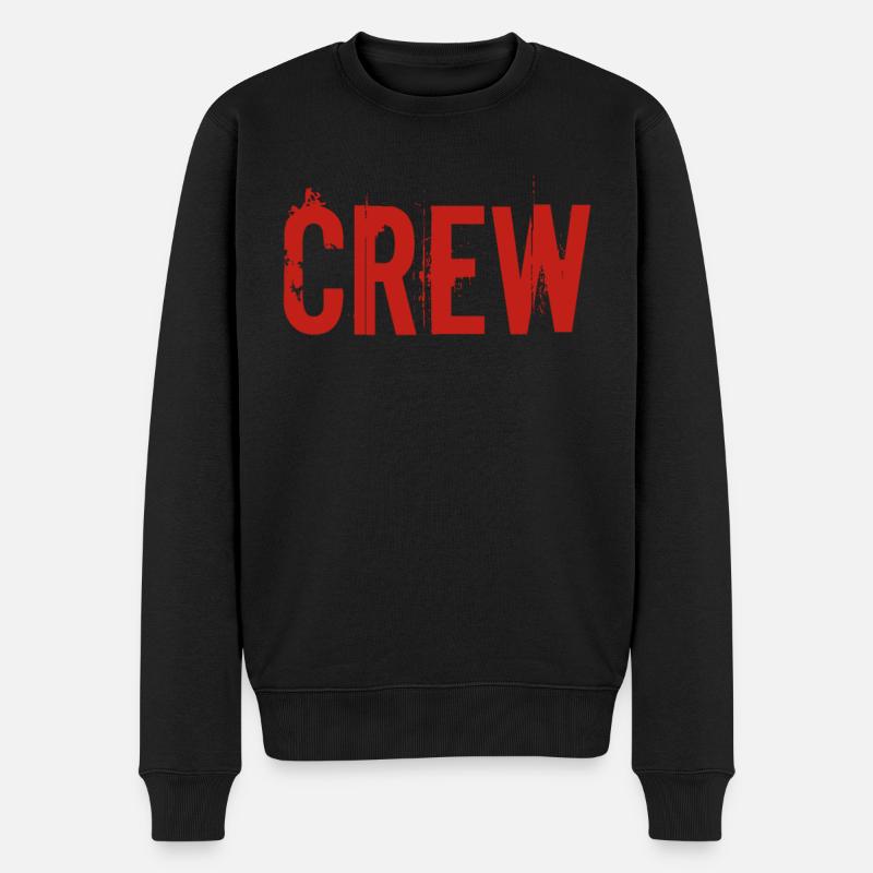Crew red - Pull Premium bio Homme - noir