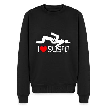 J'aime les sushis - Pull Premium bio Homme - noir - Devant - Nico (187cm)
