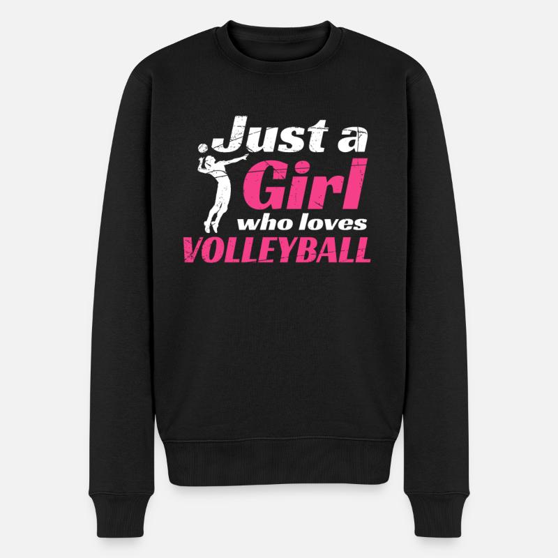 Volleyball Volleyballer - Männer Premium Bio Pullover - Schwarz