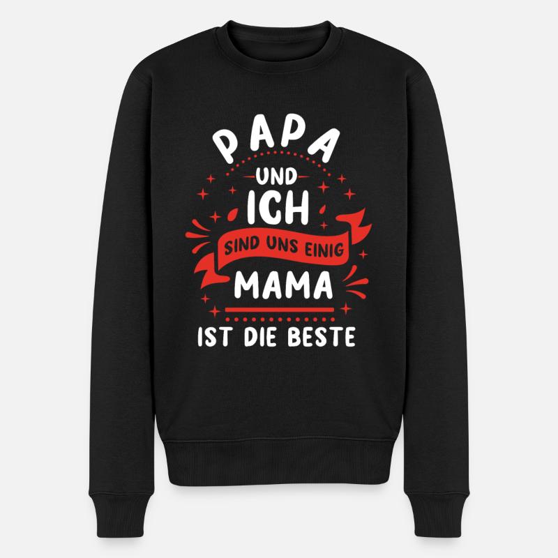 Beste Mama - Männer Premium Bio Pullover - Schwarz