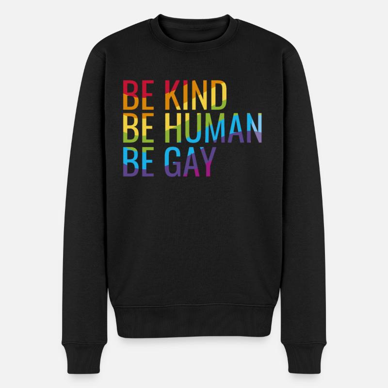 Be Gay - Männer Premium Bio Pullover - Schwarz