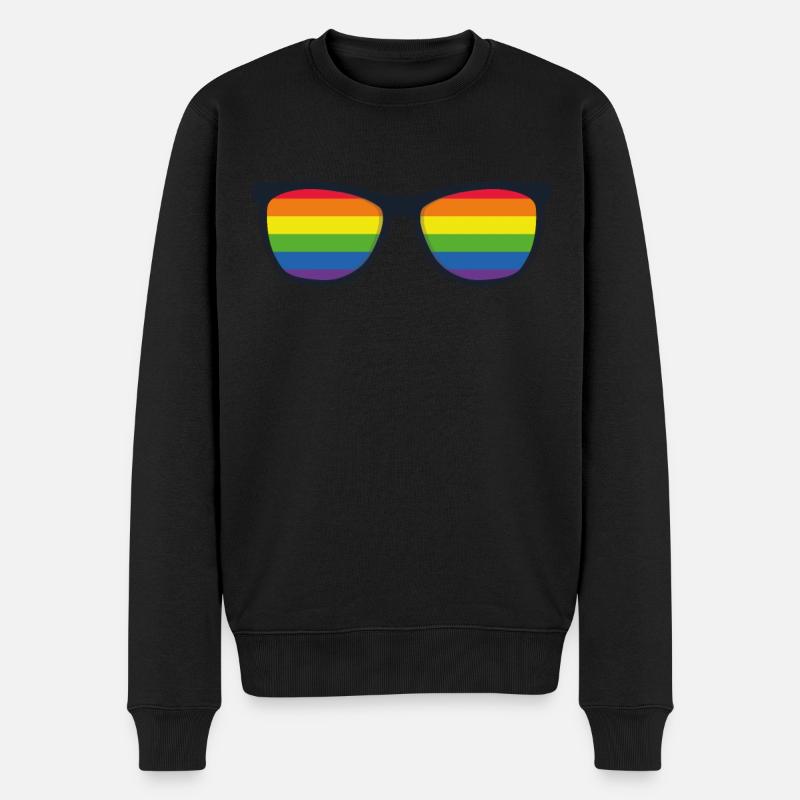 Lunettes de soleil arc-en-ciel - Pull Premium bio Homme - noir