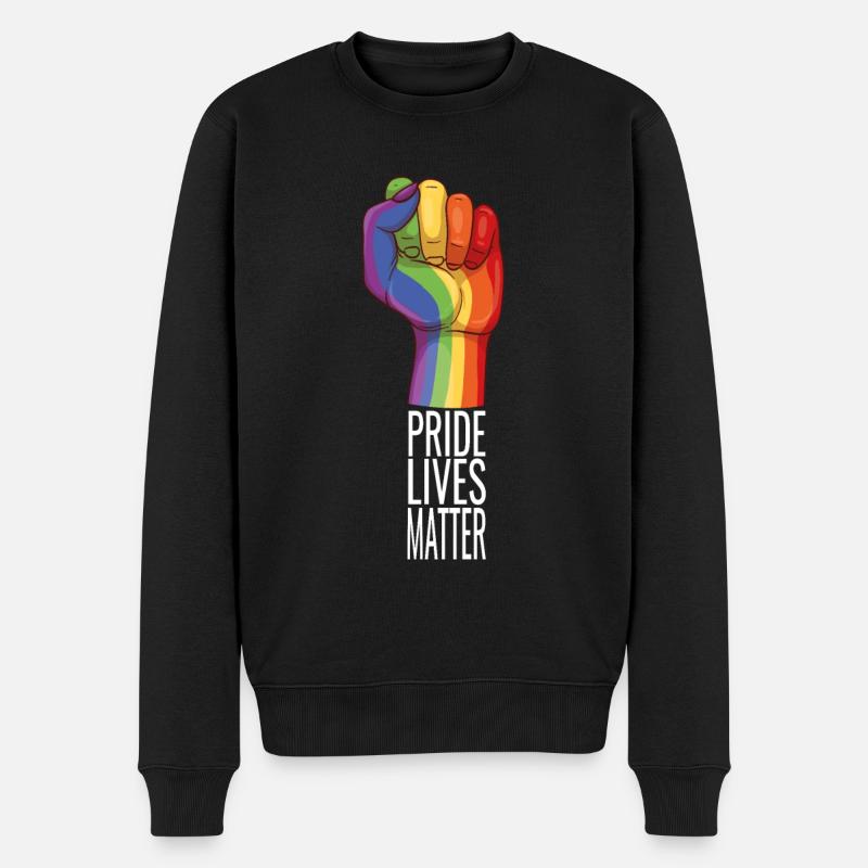 Pride Regenbogen - Männer Premium Bio Pullover - Schwarz