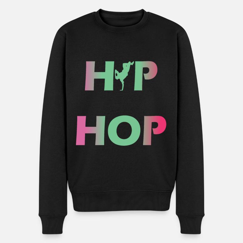 HipHop - Männer Premium Bio Pullover - Schwarz