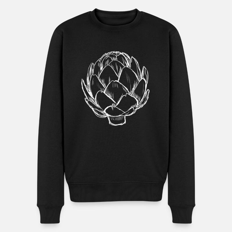 Artischocke - Männer Premium Bio Pullover - Schwarz