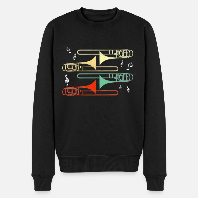 Posaune Instrument Blaskapelle Posaunist Geschenk - Männer Premium Bio Pullover - Schwarz