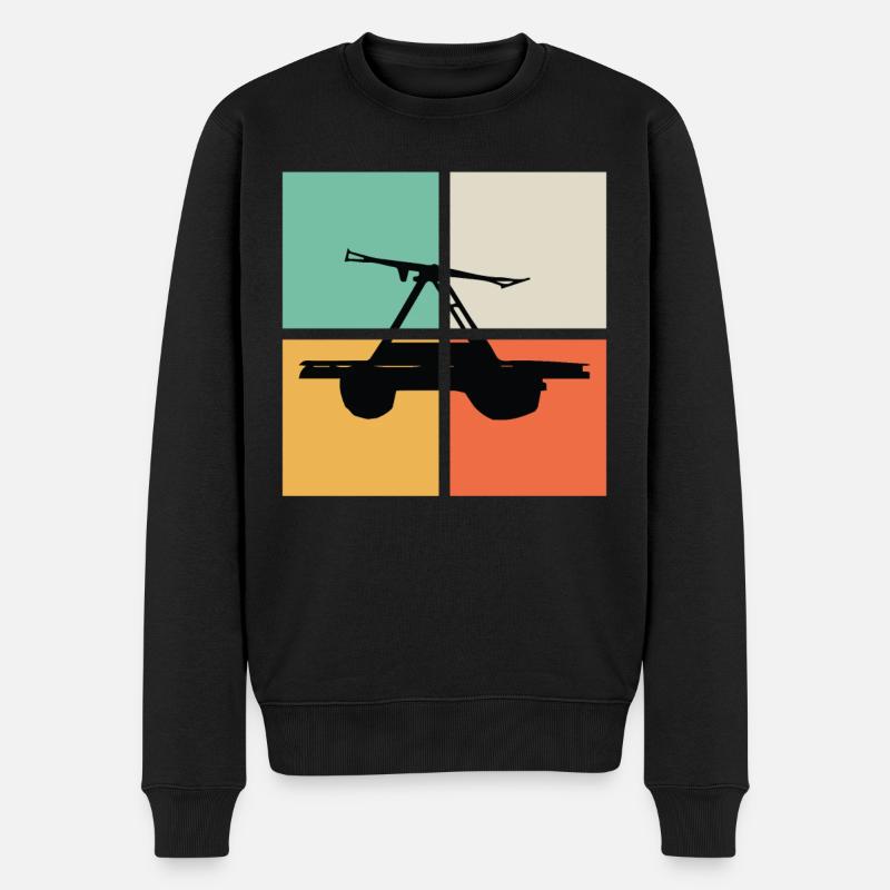 RETRO HANDCAR - Männer Premium Bio Pullover - Schwarz