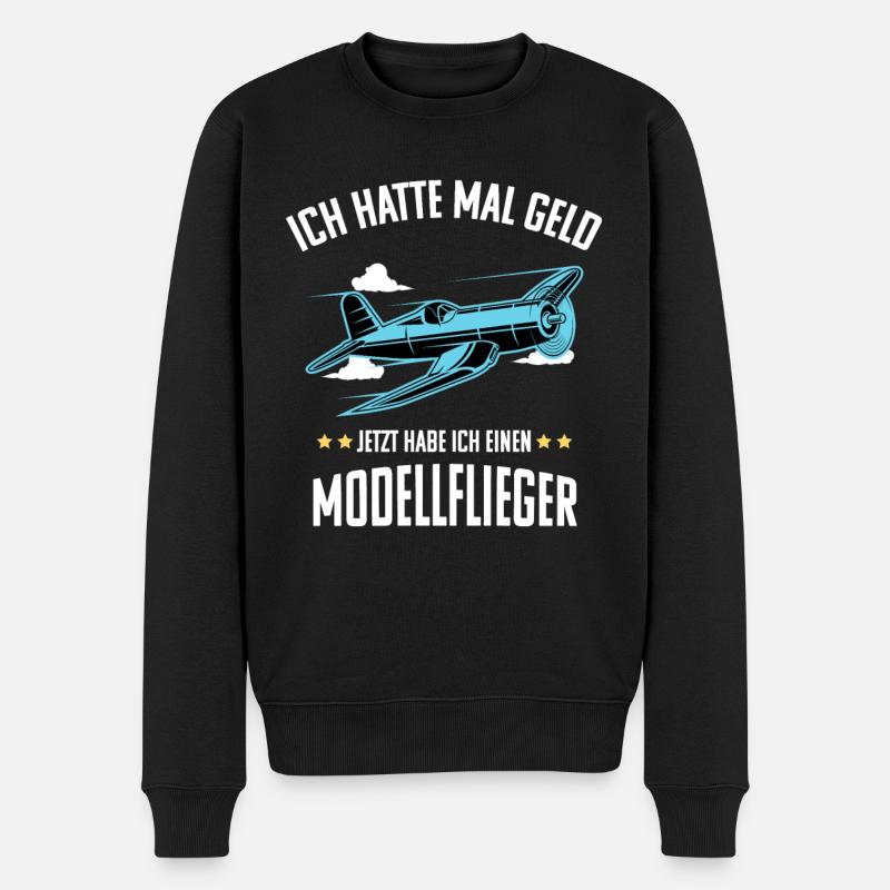 Modellfliegen lustiges Geschenk für Modellflieger - Männer Premium Bio Pullover - Schwarz