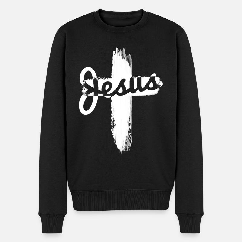La croix de Jésus - Pull Premium bio Homme - noir