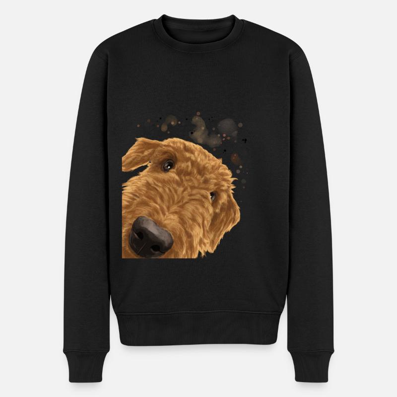 Airedale Terrier Hund - Männer Premium Bio Pullover - Schwarz