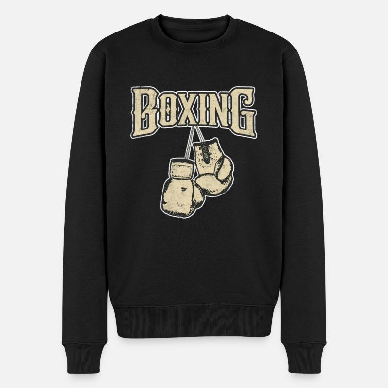 Boxhandschuhe - Männer Premium Bio Pullover - Schwarz