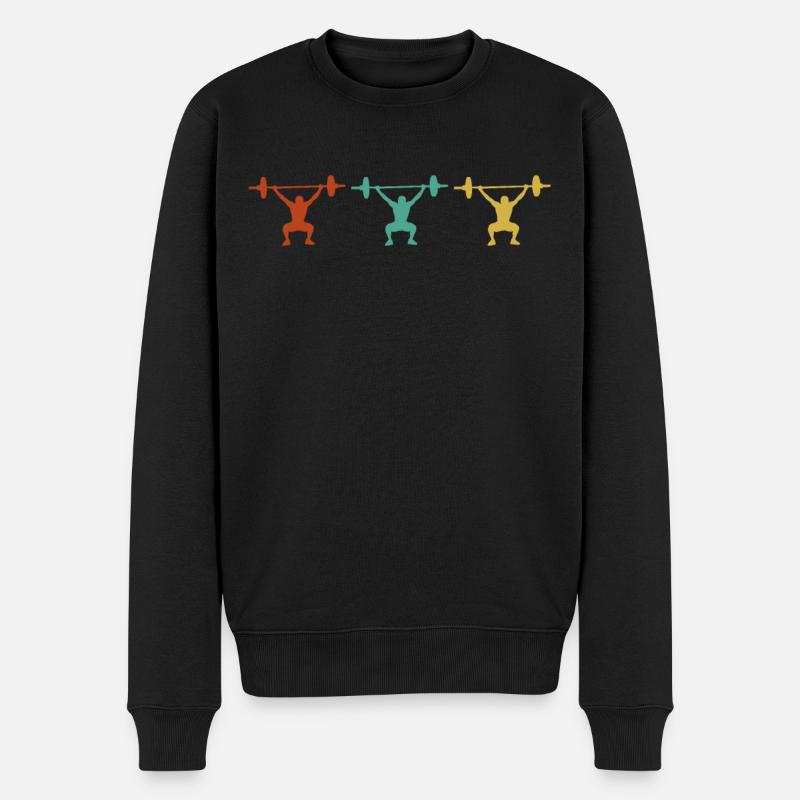 Power Lifting Vintage Geschenk - Männer Premium Bio Pullover - Schwarz