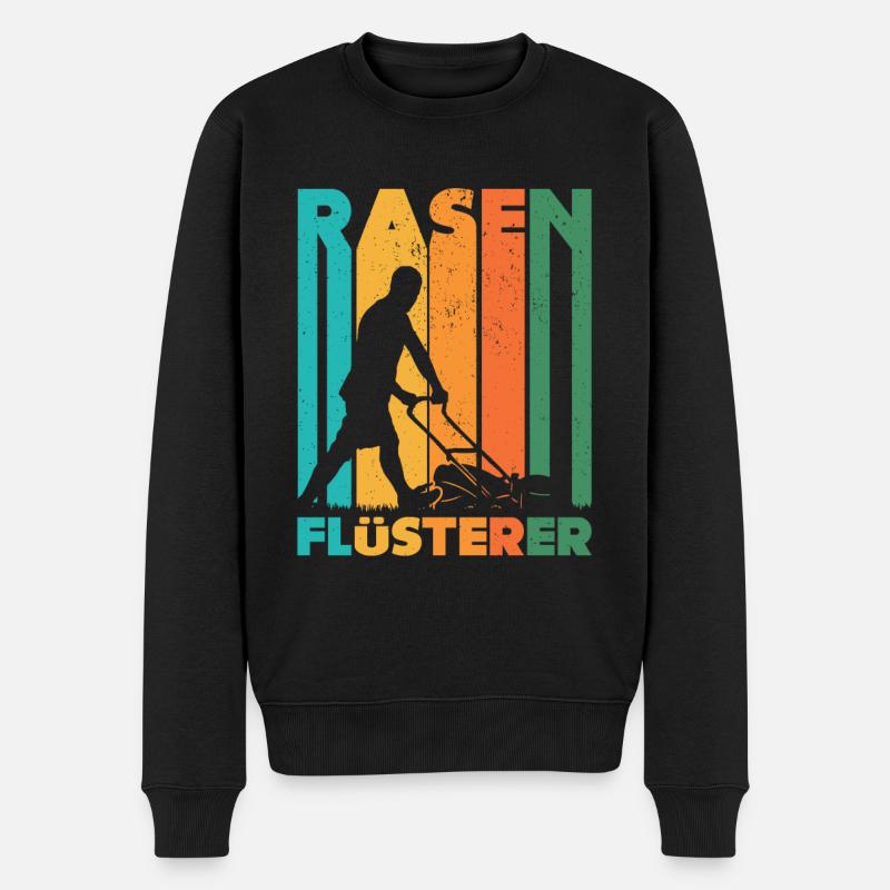 Rasenflüsterer Garten Rasen Mähen Beet - Männer Premium Bio Pullover - Schwarz