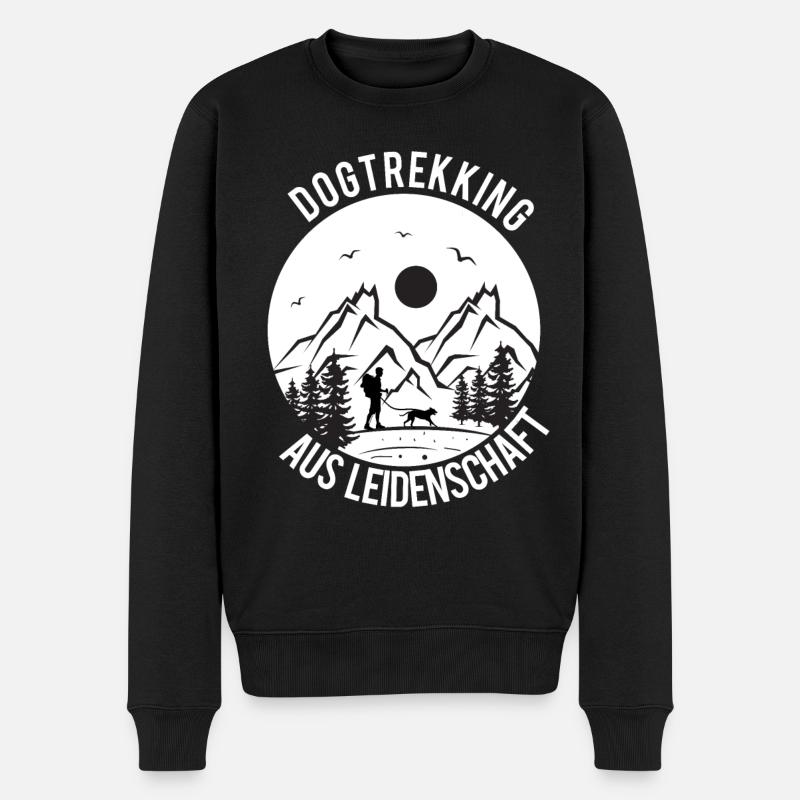 Dogtrekking Wandern mit Hund Canicross Geschenk - Männer Premium Bio Pullover - Schwarz