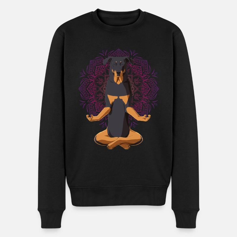 Beauceron chien méditation - Pull Premium bio Homme - noir