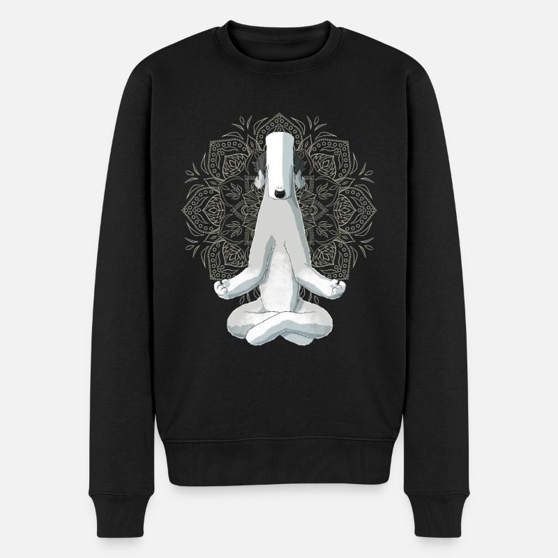 Bedlington Terrier chien méditation - Pull Premium bio Homme - noir