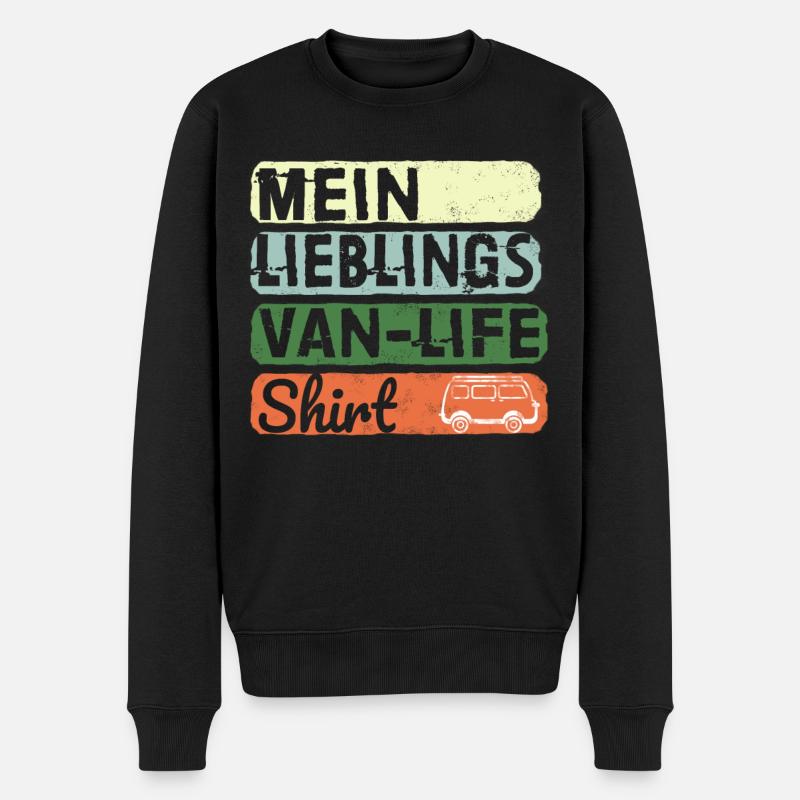 Liebling Van-Life Wohnmobil Camping Campingbus - Männer Premium Bio Pullover - Schwarz